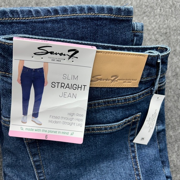 Seven7 Denim - Seven 7 Jeans Size 6 Womens Mom High Rise Slim Straight Leg Fitted Denim